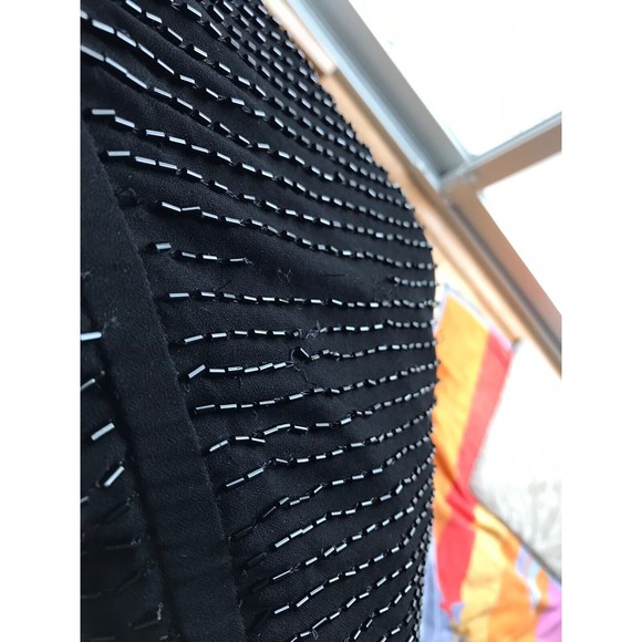 Ann Taylor Black Dropped Waist Cocktail Dress 10 Beads - Picture 7 of 11